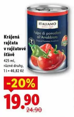 Lidl Krájená rajčata v rajčatové omáčce nabídka
