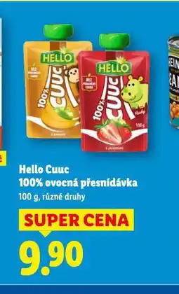 Lidl Hello cuuc 100% ovocná přesnídávka nabídka