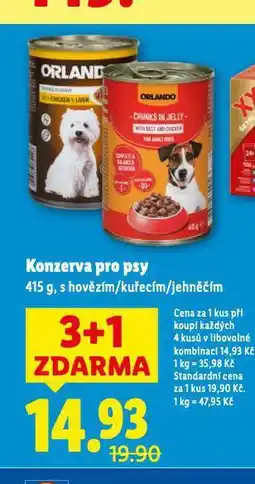 Lidl Orlando konzerva pro psy nabídka