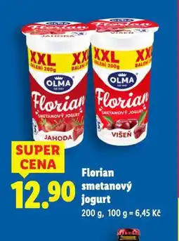 Lidl Florian smetanový jogurt nabídka
