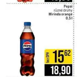 Jip Pepsi různé druhy Mirinda orange nabídka