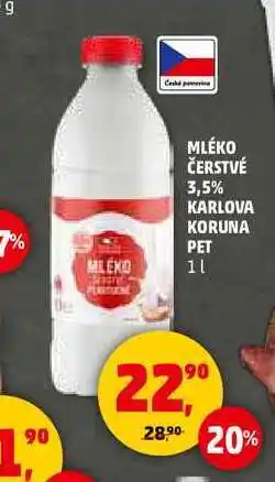 Penny Market MLÉKO ČERSTVÉ 3,5% KARLOVA KORUNA PET MLEKO nabídka