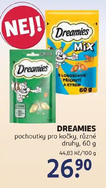 Rossmann DREAMIES pochoutky pro kočky nabídka