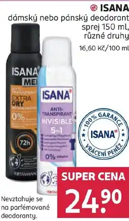 Rossmann ISANA dámský nebo pánský deodorant sprej nabídka