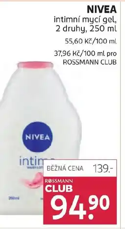 Rossmann NIVEA intimní mycí gel nabídka