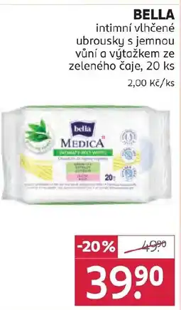 Rossmann BELLA intimní vlhčené ubrousky s jemnou vůní a výtažkem ze zeleného čaje nabídka