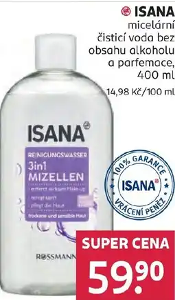 Rossmann ISANA micelární čisticí voda bez obsahu alkoholu a parfemace nabídka