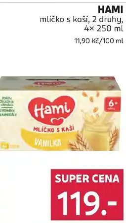 Rossmann HAMI mlíčko s kaší nabídka
