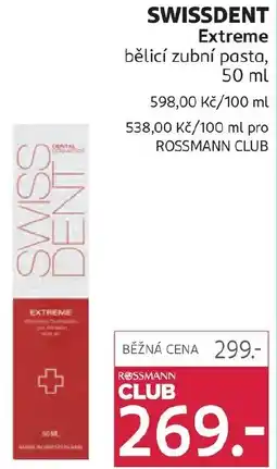 Rossmann SWISSDENT Extreme bělicí zubní pasta nabídka