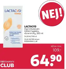 Rossmann LACTACYD mycí emulze pro intimní hygienu nabídka