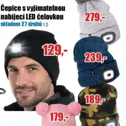 EVA Čepice s vyjímatelnou nabíjecí LED čelovkou nabídka