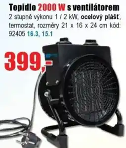 EVA Topidlo 2000 W s ventilátorem nabídka
