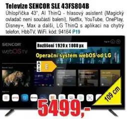 EVA Televize SENCOR SLE 43FS804B nabídka