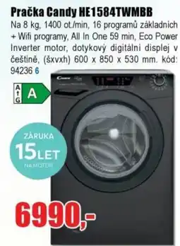EVA Pračka Candy HE1584TWMBB nabídka