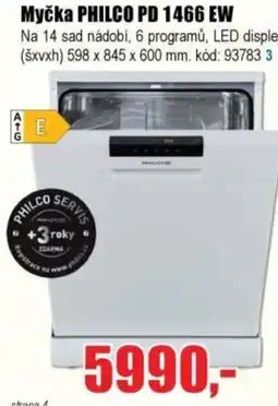 EVA Myčka PHILCO PD 1466 EW nabídka