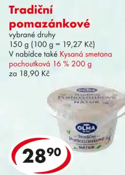 CBA Olma Tradiční pomazánkové nabídka