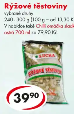 CBA Rýžové těstoviny nabídka