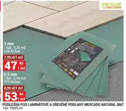 Merkury Market Podložka pod laminátové a dřevěné podlahy mercado natural mat nabídka