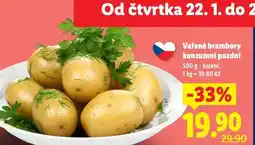 Lidl Vařené brambory konzumní pozdní nabídka