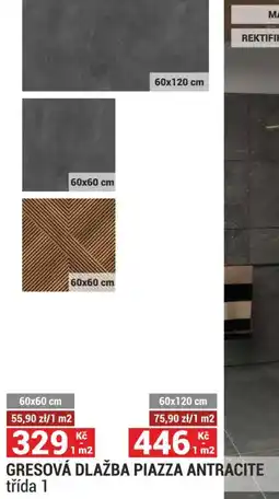Merkury Market Gresová dlažba piazza antracite třída 1 nabídka