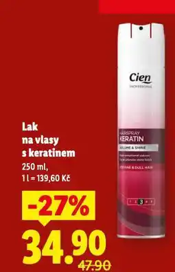 Lidl Lak na vlasy s keratinem nabídka
