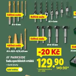 Lidl Parkside sada speciálních vrtáků nabídka
