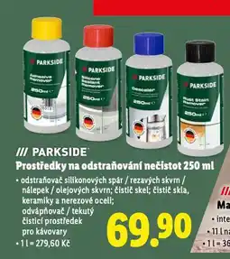 Lidl Parkside prostředky na odstraňování nečistot nabídka