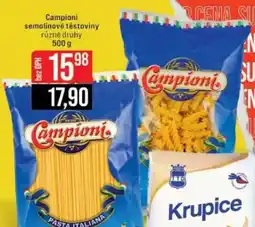 Jip Campioni semolinové těstoviny nabídka