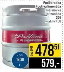 Jip Poděbradka Poctivá limonáda nabídka