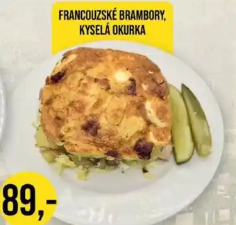 Francouzské brambory, kyselá okurka