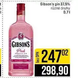 Jip Gibson's gin 37,5% různé druhy nabídka