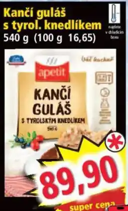 Norma Kančí guláš s tyrol. knedlíkem nabídka