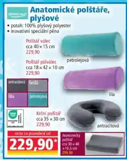 Norma Anatomické polštáře, plyšové nabídka