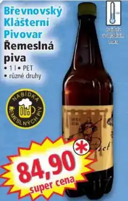 Norma Břevnovský Klášterní Pivovar Řemeslná piva nabídka