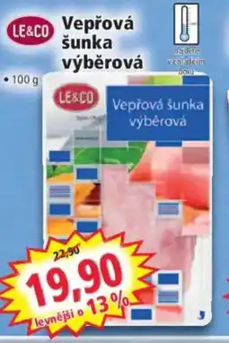 Norma LE&CO Vepřová šunka výběrová levnější o 13% nabídka