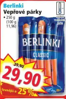 Norma Berlinki Vepřové párky nabídka