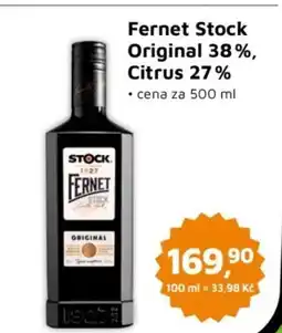 Můjobchod Fernet Stock Original 38%, Citrus 27% nabídka