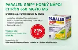 mojelekarna.cz Paralen grip® Horký nápoj citrón 650 mg/10 mg nabídka