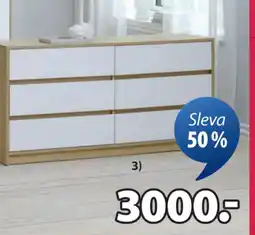 JYSK Komoda 3+3 zásuvky nabídka