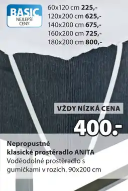 JYSK Nepropustné klasické prostěradlo Anita nabídka
