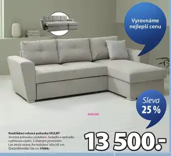 JYSK Rozkládací rohová pohovka Vejlby nabídka