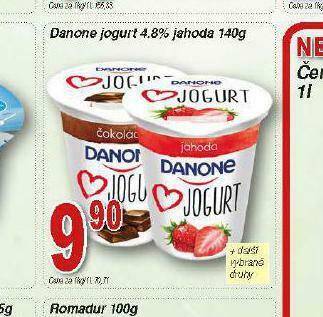 Lidl Danone jogurt 4,8% jahoda nabídka