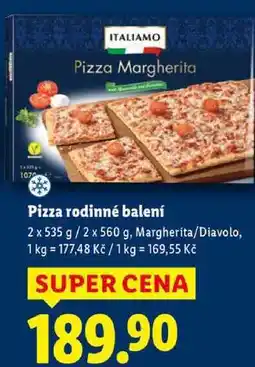 Lidl Pizza rodinné balení, 2x 535 g/2x 560 g nabídka