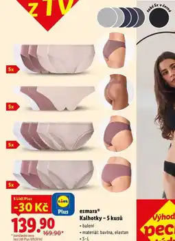 Lidl esmara Kalhotky -5 kusů nabídka
