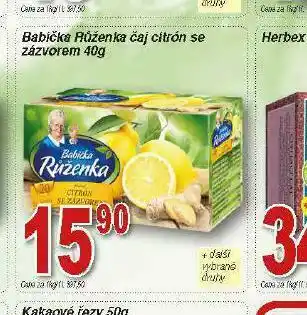 Lidl Babička růženka čaj citrón se zázvorem nabídka