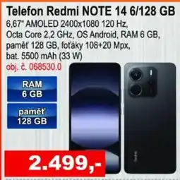 Elektro Spáčil Telefon Redmi Note 14 6/128 GB nabídka
