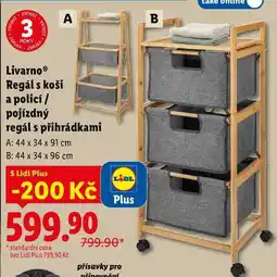 Lidl Livarno Regál s koši a policí/pojízdný regál s přihrádkami nabídka