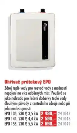 Uni Hobby Ohřívač průtokový EPO nabídka