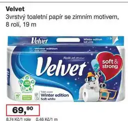 Ráj drogerie Velvet 3vrstvý toaletní papír nabídka