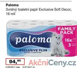 Ráj drogerie Paloma 3vrstvý toaletní papír, 16 rolí nabídka